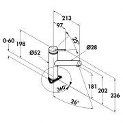 Kludi Tangenta 1 Festauslauf Hochdruck Edelstahl, 5023047