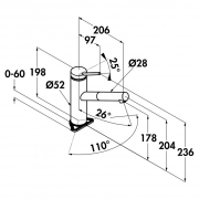 Kludi Tangenta 2 Auszugsbrause Hochdruck Edelstahl, 5023048