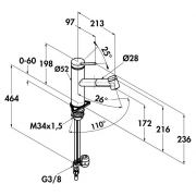 Kludi Tangenta 3 Auszugsbrause Hochdruck Edelstahl, 5023049