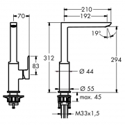 Hansa Ligna, chrom Hochdruck, 5028001