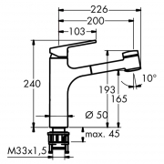 Hansa Ronda 3, Auszugsbrause chrom Hochdruck, 5028005