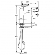 Hansa Ronda 3, Auszugsbrause chrom Hochdruck, 5028005