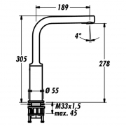 Hansa Ronda 6, Festauslauf chrom Hochdruck, 5028009