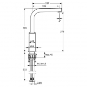 Hansa Ronda 6, Festauslauf chrom Hochdruck, 5028009
