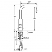 Hansa Ronda 6, Festauslauf chrom Niederdruck, 5028010