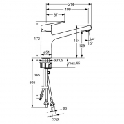 Hansa Twist, Festauslauf chrom Niederdruck, 5028013