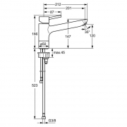 Hansa Vantis, Festauslauf chrom Hochdruck, 5028014