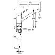 Hansa Primo, Festauslauf chrom Hochdruck, 5028016
