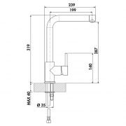 Linea Arco 1 edelstahfinish, Hochdruck, 5011251