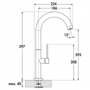 Linea Bello 1 edelstahlfinish, Hochdruck, 5011211