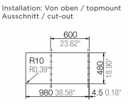 Schock Waterfall D-150 A Einbau/Auflage, INKL. GLASSCHNEIDBRETT UND RESTESCHALE, Magma
