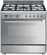 SMEG SCD90GVX9 Gas-Standherd, Edelstahl, 90 cm, EEK: A, mit 5 Jahren Garantie!
